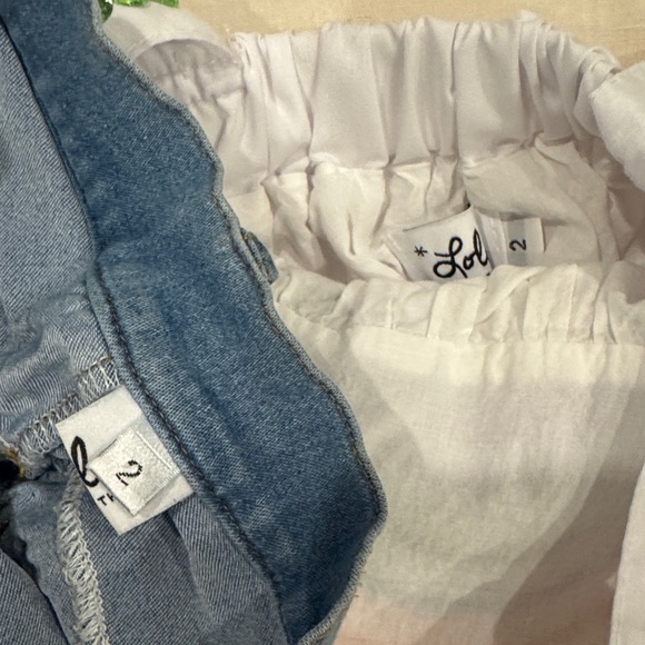 Lola and the Bous White beaded rainbow dress and Denim shorts - Picture 2 of 7